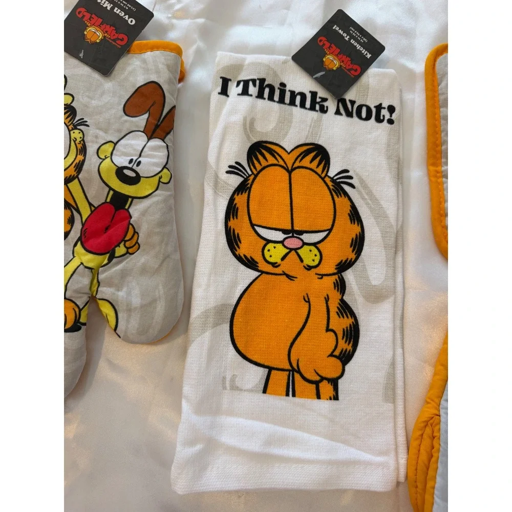 Garfield Nickelodeon 4pc Kitchen Set Oven Mitt Pot Holder Towel Mini Mitt New